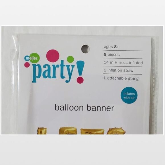 2 New Balloon Pet Banner Gold Set - Picture 2 of 10
